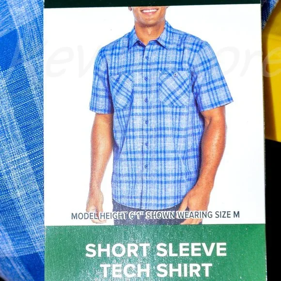 NWT Orvis Men’s Short Sleeve Woven tech shirt True BLue - Picture 7 of 8